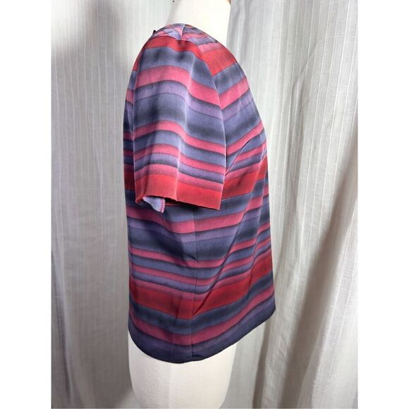 Vintage Kasper Women's Pink and Purple Blouse - Size 6 - Picture 5 of 5